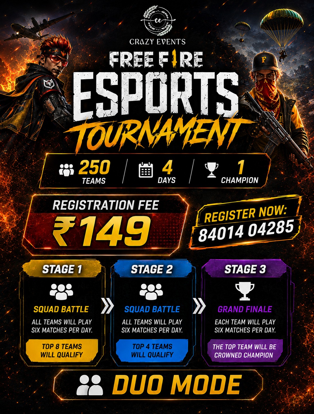 Free Fire Tournament Schedule